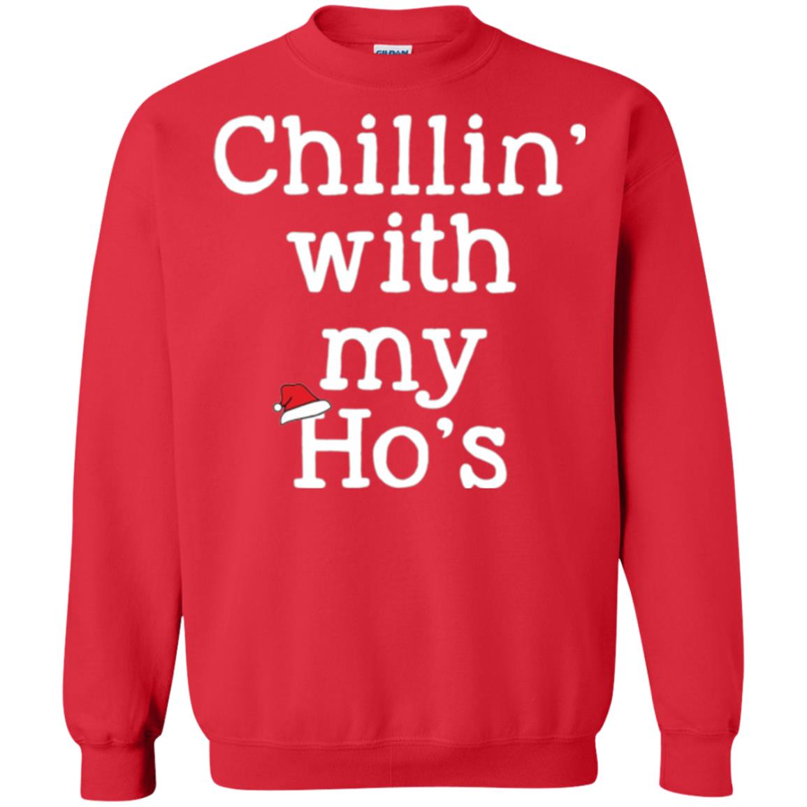 Christmas T-shirt Chillin With My Ho_s Red