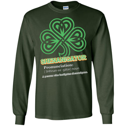Saint Patrick's Day T-shirt Shenanigator A Person Who Instigates Shenanigans Forest Green