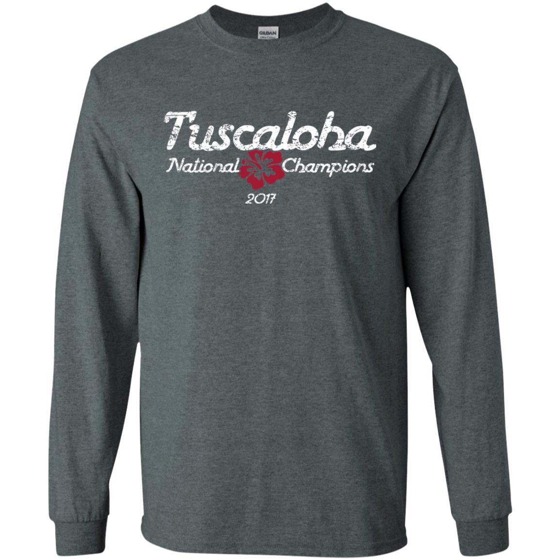 Football T-shirt Alabama Tuscaloha National Champions 2017 Dark Heather
