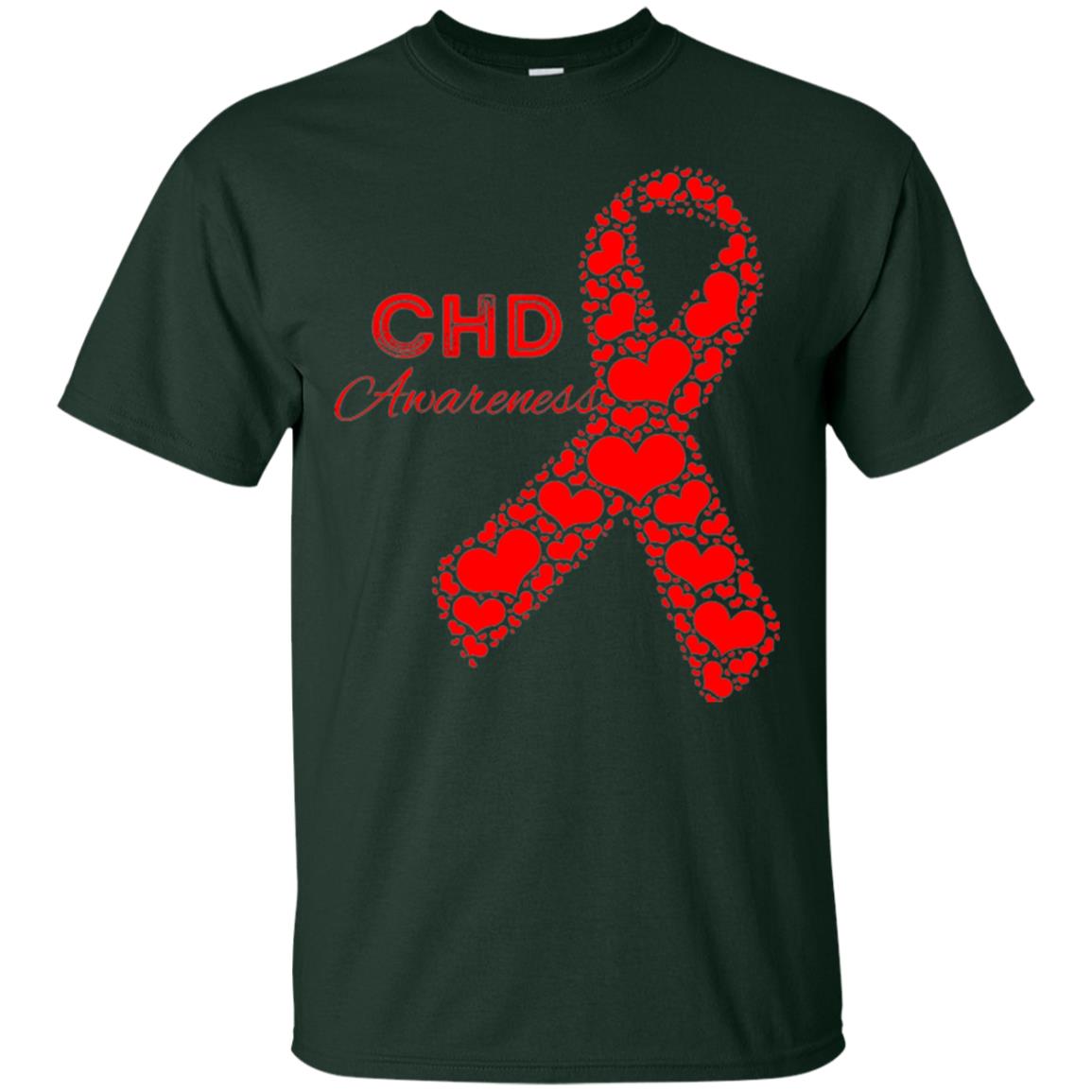 Chd Congenital Heart Defect Awareness T-shirt National Wear Red Forest Green