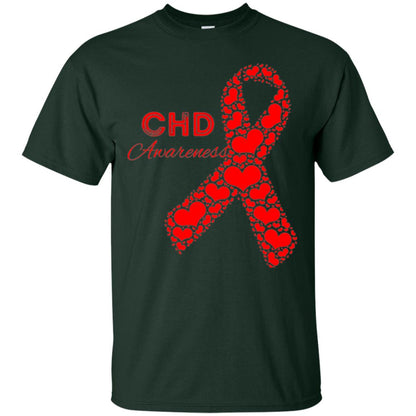 Chd Congenital Heart Defect Awareness T-shirt National Wear Red Forest Green