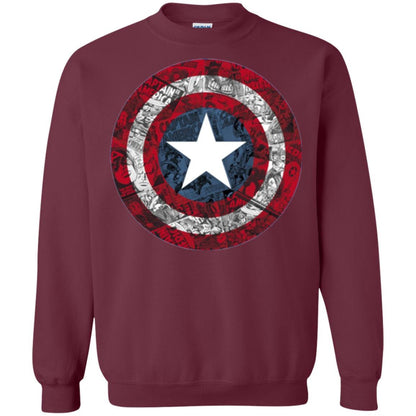 Film T-shirt Captain America Avengers Shield Comic Graphic Maroon