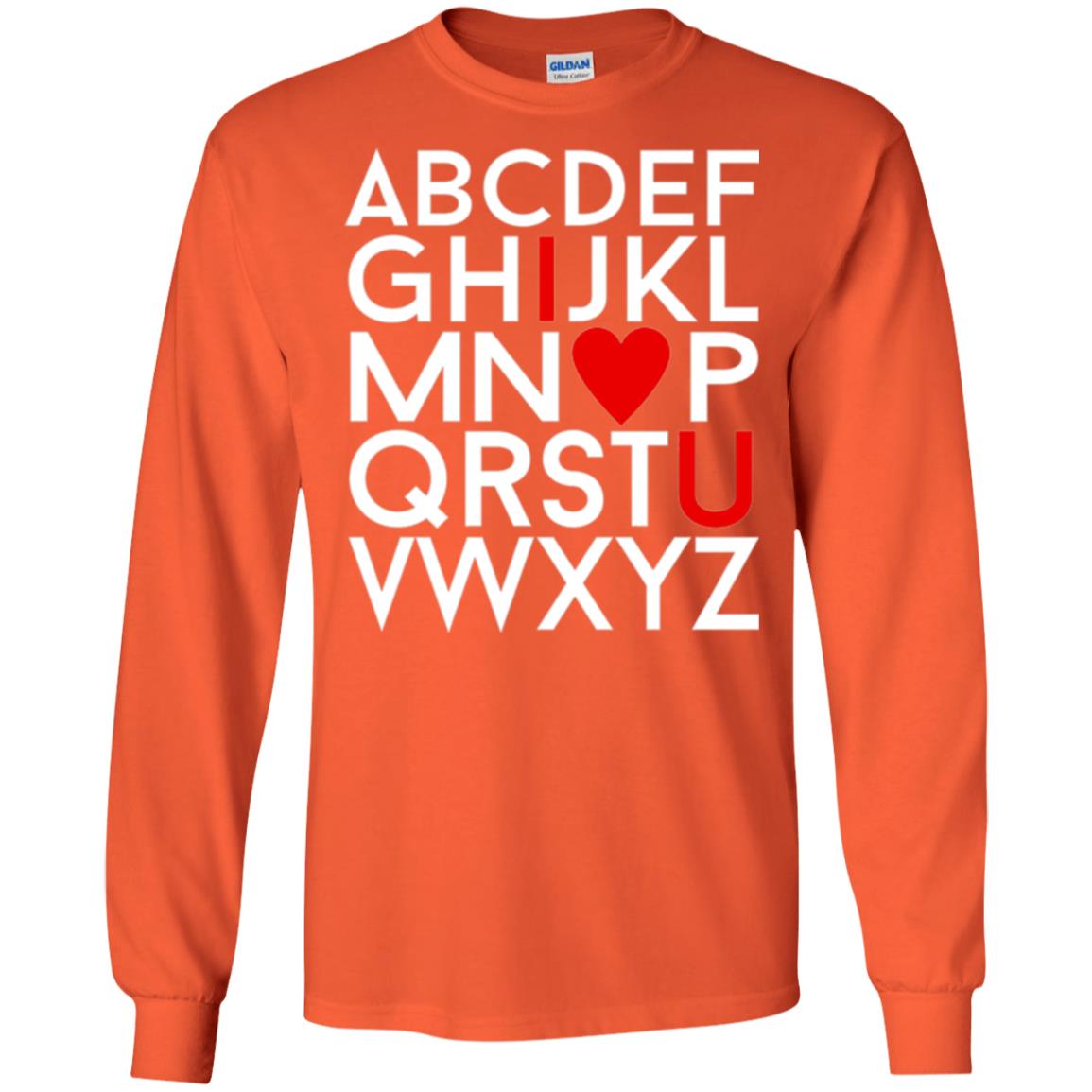 Happy Valentine_s Day Shirt, Alphabel I Love You Orange