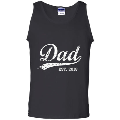 Dad Est. 2018 Vintage New Dad Daddy T-shirt Black