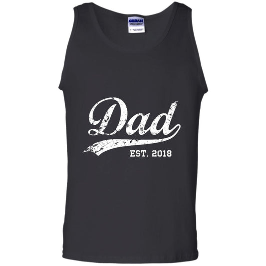 Dad Est. 2018 Vintage New Dad Daddy T-shirt Black