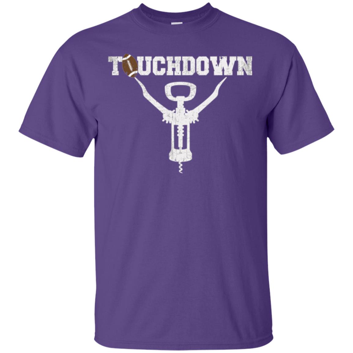 Football T-shirt Touchdown Funny Football Wine Lovers Purple