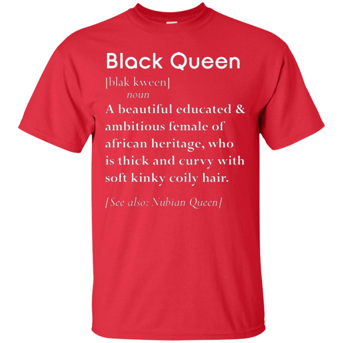 Nubian Queen T-shirt Black Queen Definition Red