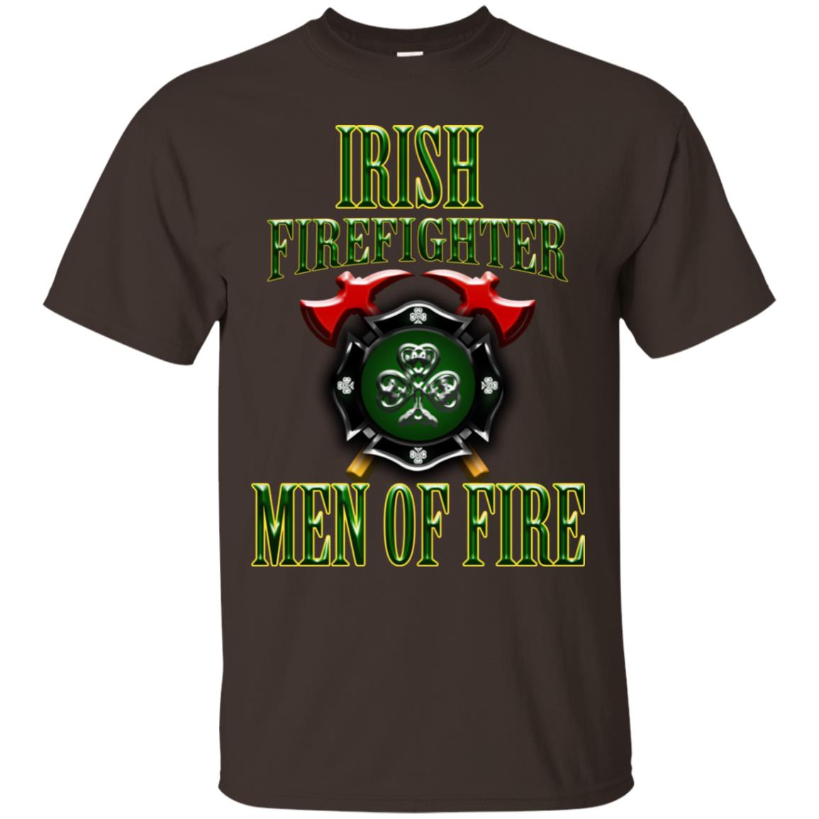 Irsh Firefighter Men Of Fire Irish Fireman Gift Shirt Dark Chocolate