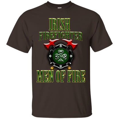 Irsh Firefighter Men Of Fire Irish Fireman Gift Shirt Dark Chocolate