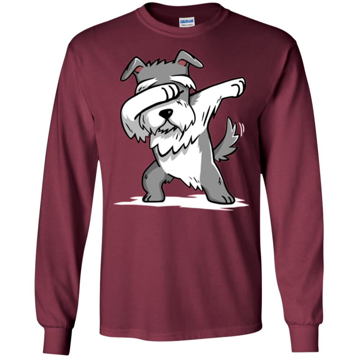 Dog Lover T-shirt Miniature Schnauzer Cute Dabbing Maroon