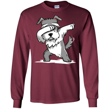 Dog Lover T-shirt Miniature Schnauzer Cute Dabbing Maroon