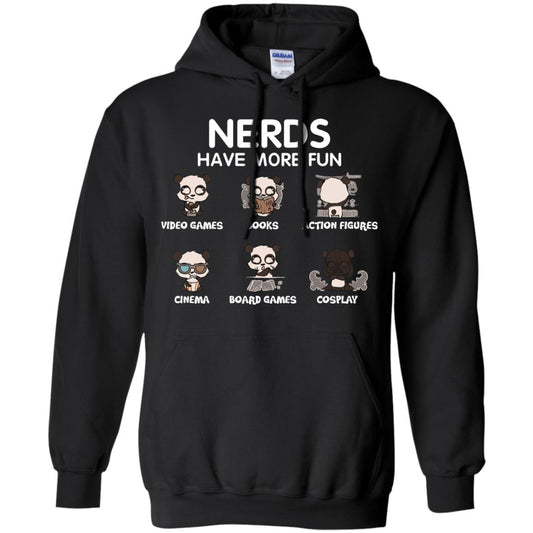 Nerds Have More Fun Video Games Books Action Figures Shirts Black