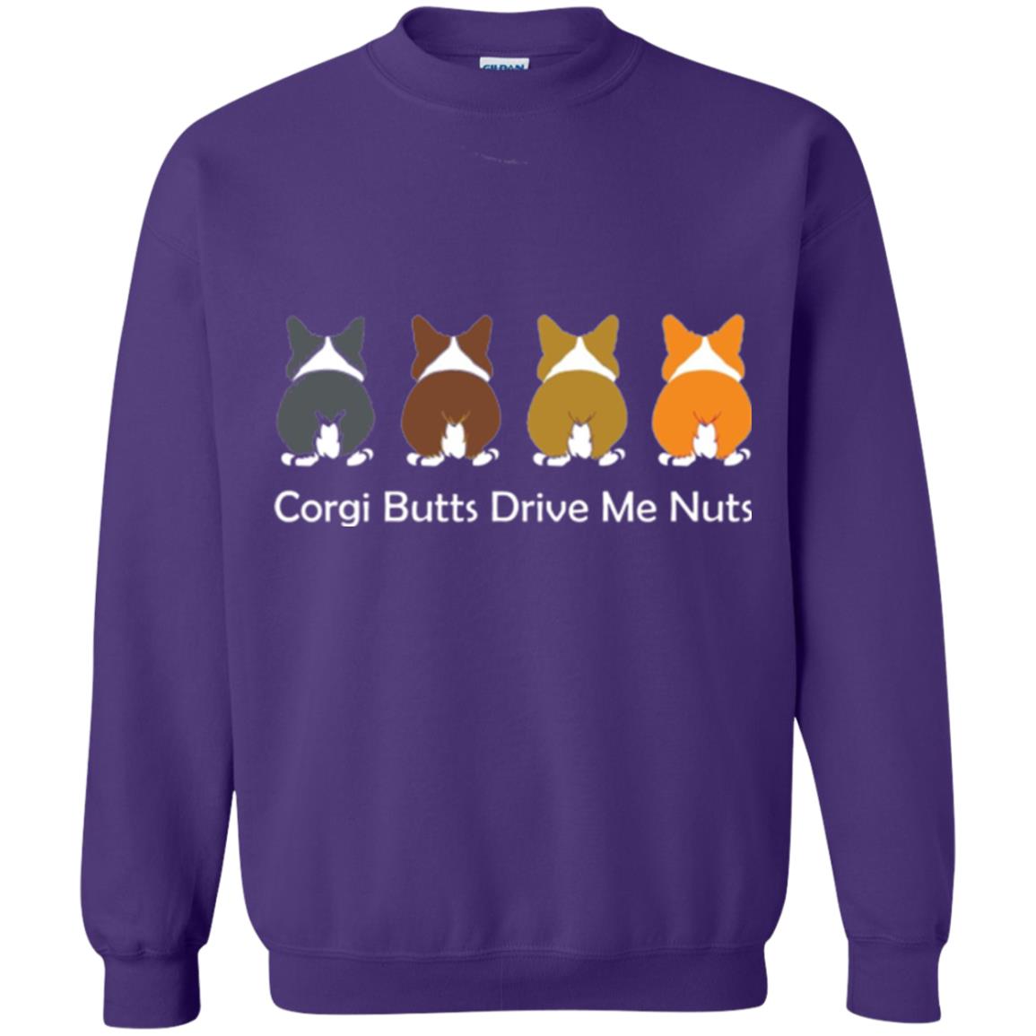 Dog Lover T-shirt Corgi Butts Drive Me Nuts Purple