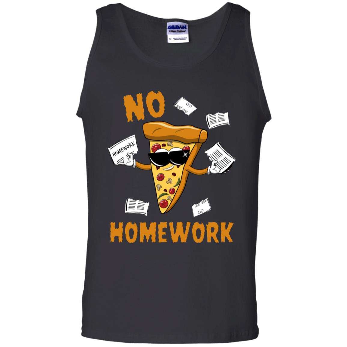 No Homework Funny Pizza Shirt Black