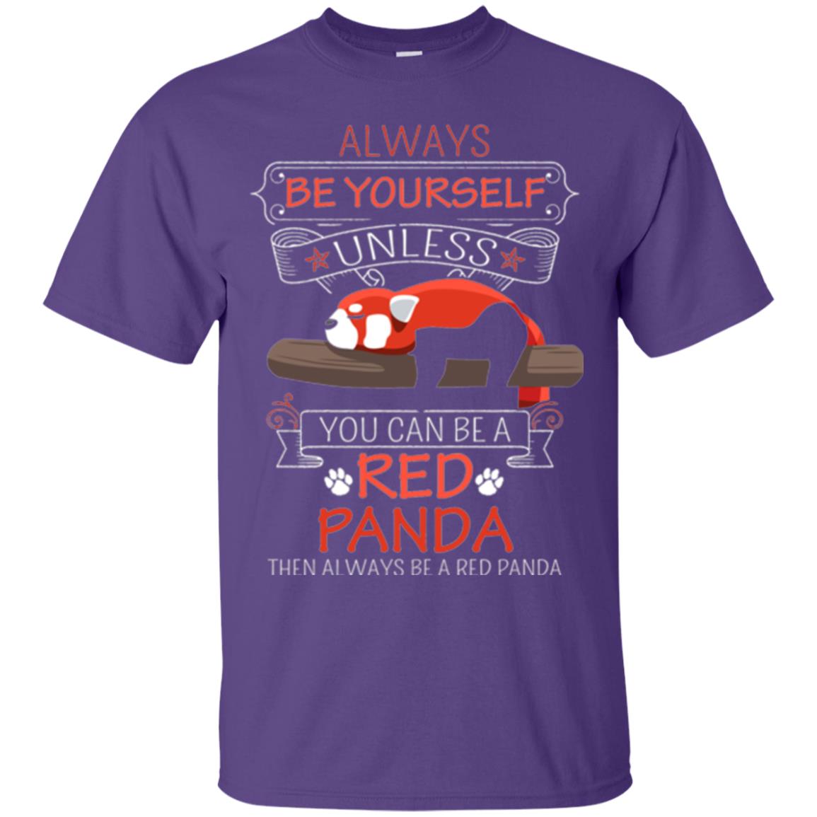 Red Panda T-shirt Always Be Yourself Purple