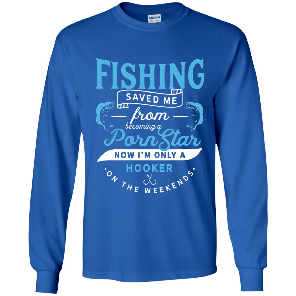 Funny Fishing Tshirts Im Only A Hooker On The Weekends Royal
