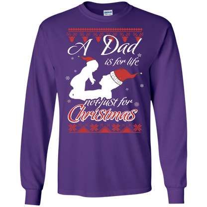 Family T-Shirt A Dad Is For Life Not Just For Christmas Purple