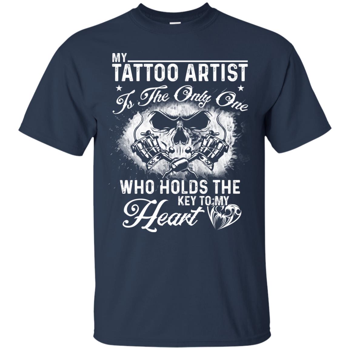 My Tatto Artist T-shirt The Only One Who Holds The Key To My Heart Navy