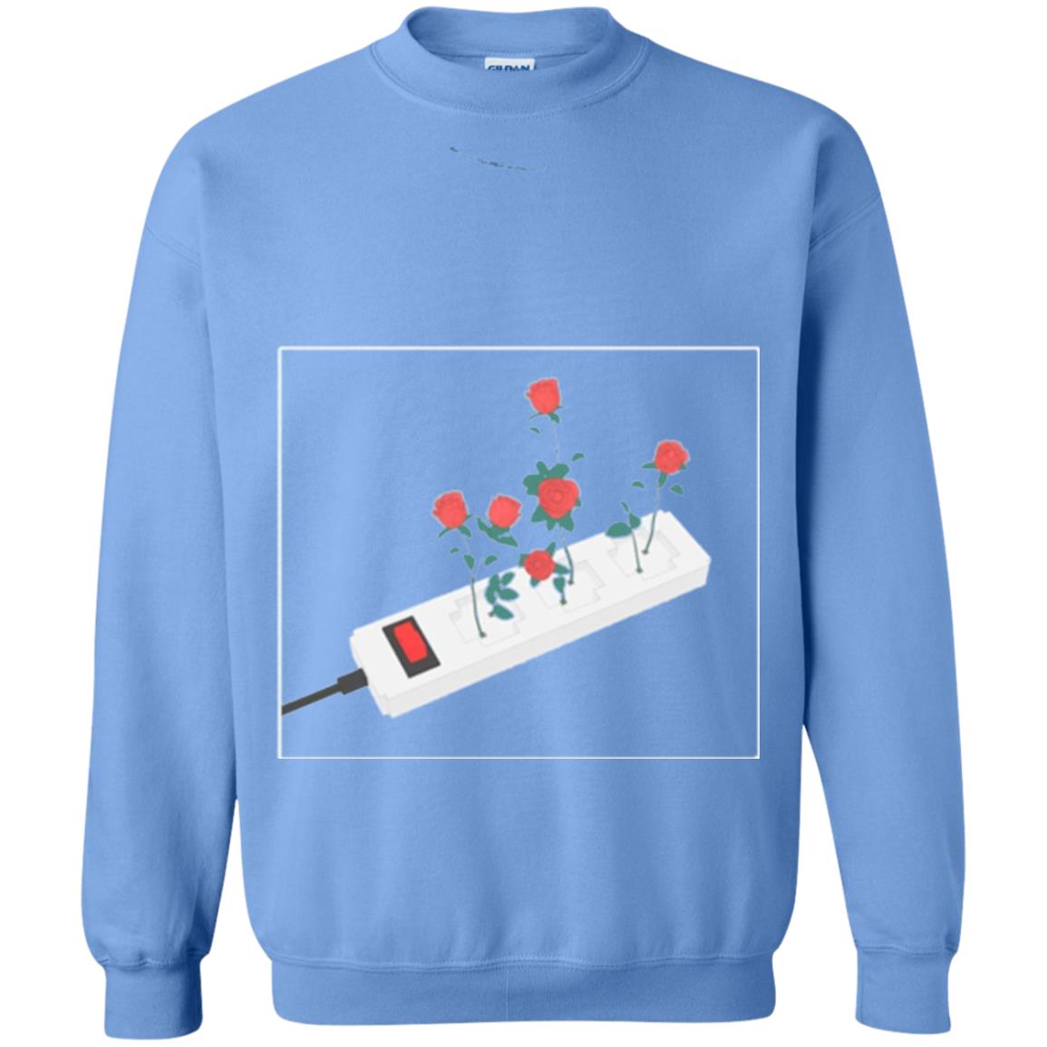 Flower Power Cute Art Aesthetic Vaporwave Digital Rose T-shirt Carolina Blue