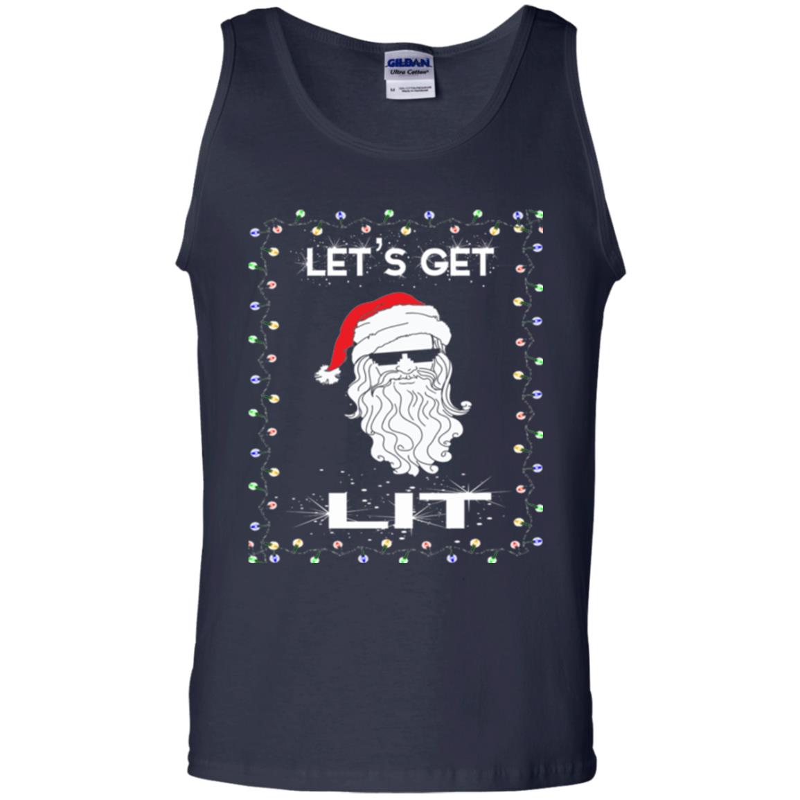 Christmas T-shirt Let_s Get Lit Navy