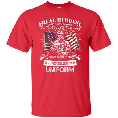 Real Heroes Dont Have A Name On The Back Of Their Jersey They Hev Their Country Flag On The Arm Of A Uniform Red
