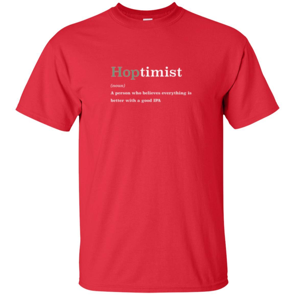 Beer Lover T-shirt Hoptimist Definition Red