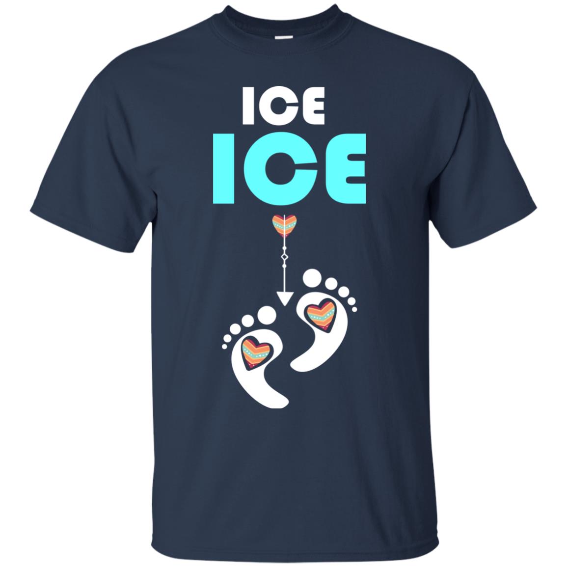 Ice Ice Funny Pregnancy Announcement T-shirt Navy