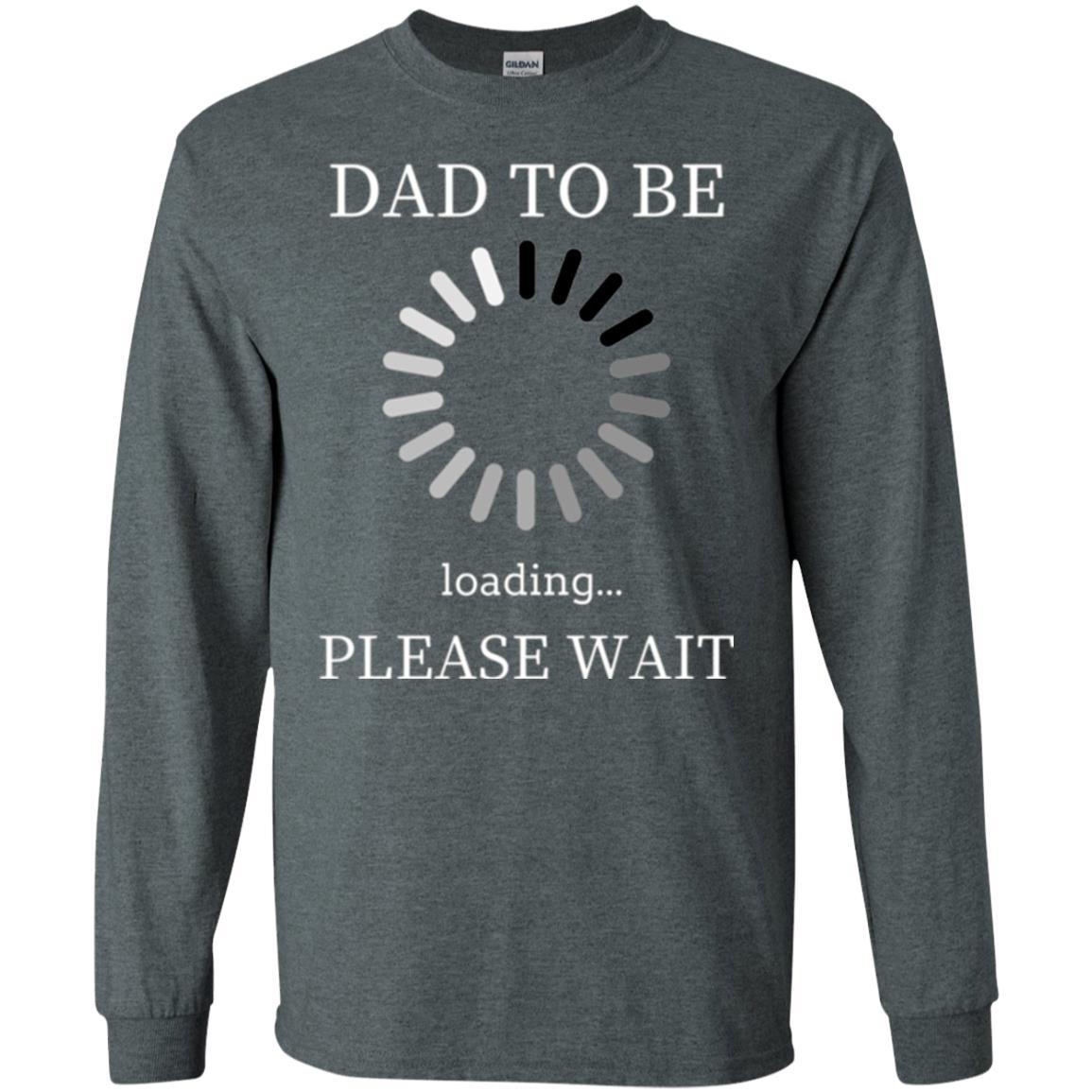 Funny Future Father T-shirt Dad Tobe Loading Please Wait Dark Heather