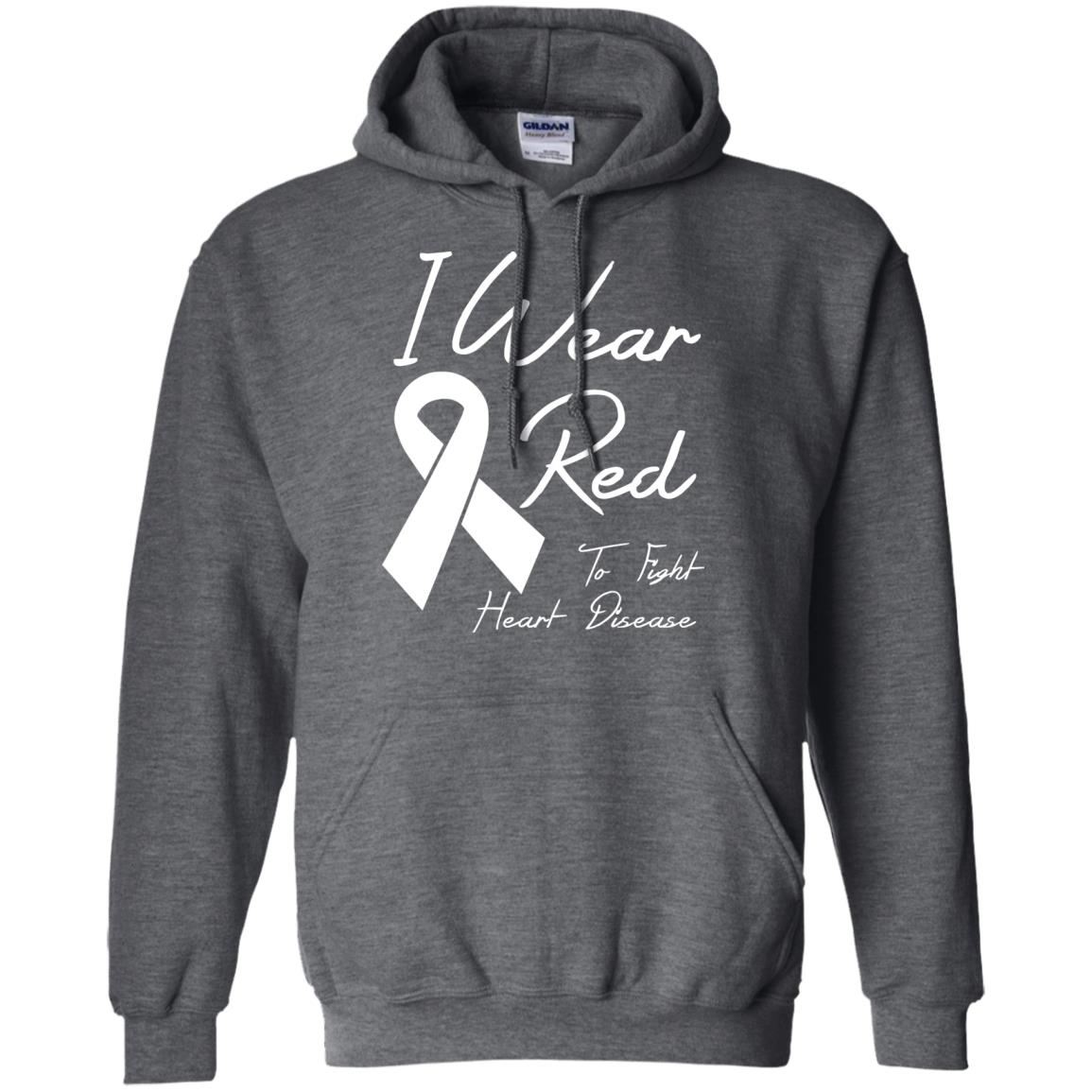 Heart Disease Awareness T-shirt I Wear Red To Fight Heart Disease Dark Heather