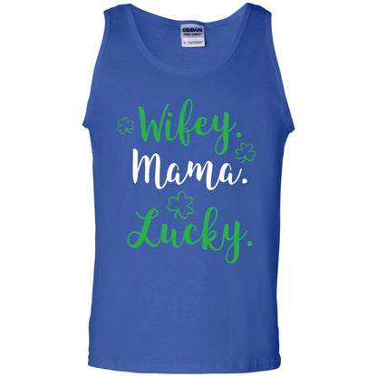 Wifey Mama Lucky Mom St Patricks Day T-shirt Royal