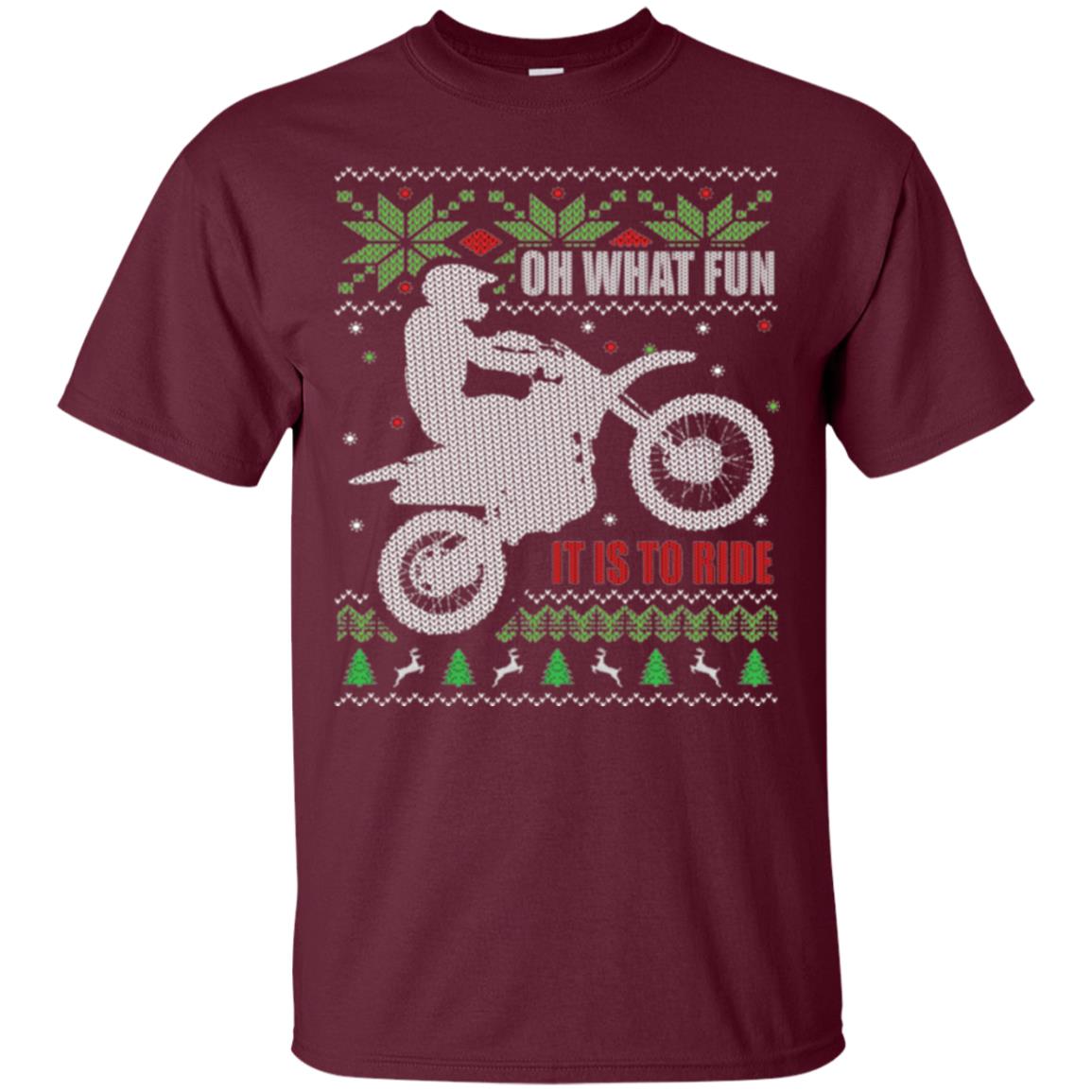Motorbike T-shirt Oh What Fun It Is To Ride Maroon