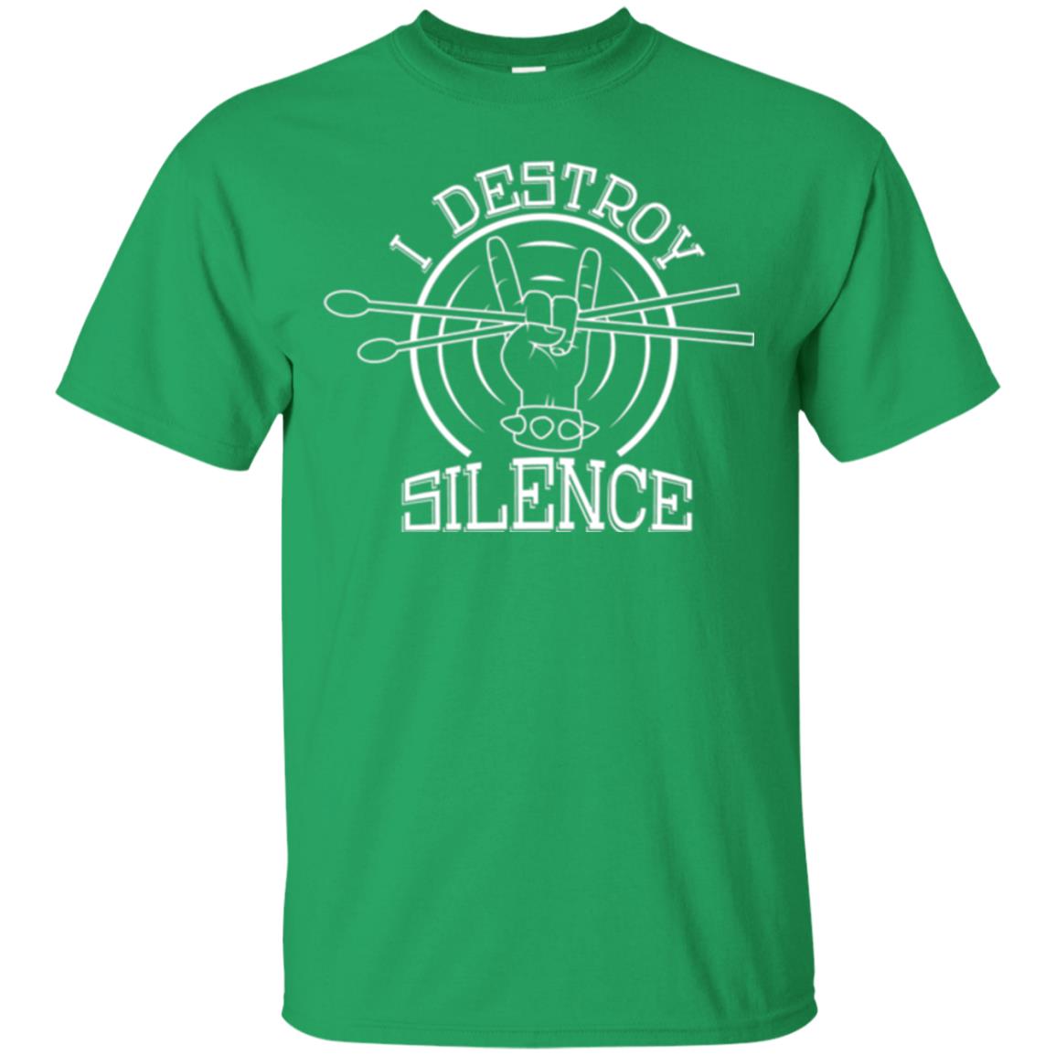 Drummer T-shirt I Destroy Silence Irish Green