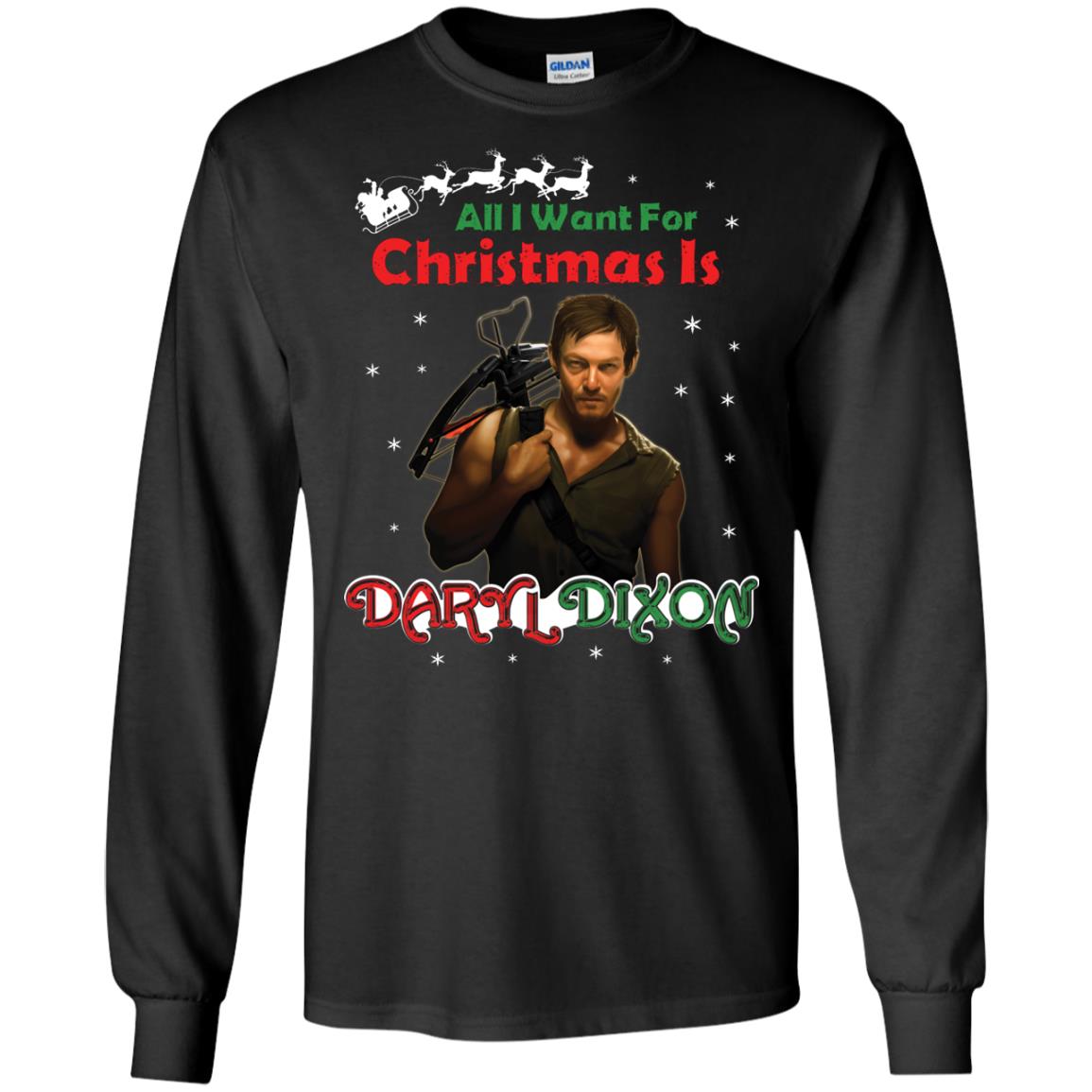 All I Want For Christmas Is Daryl Dixon Shirt Black