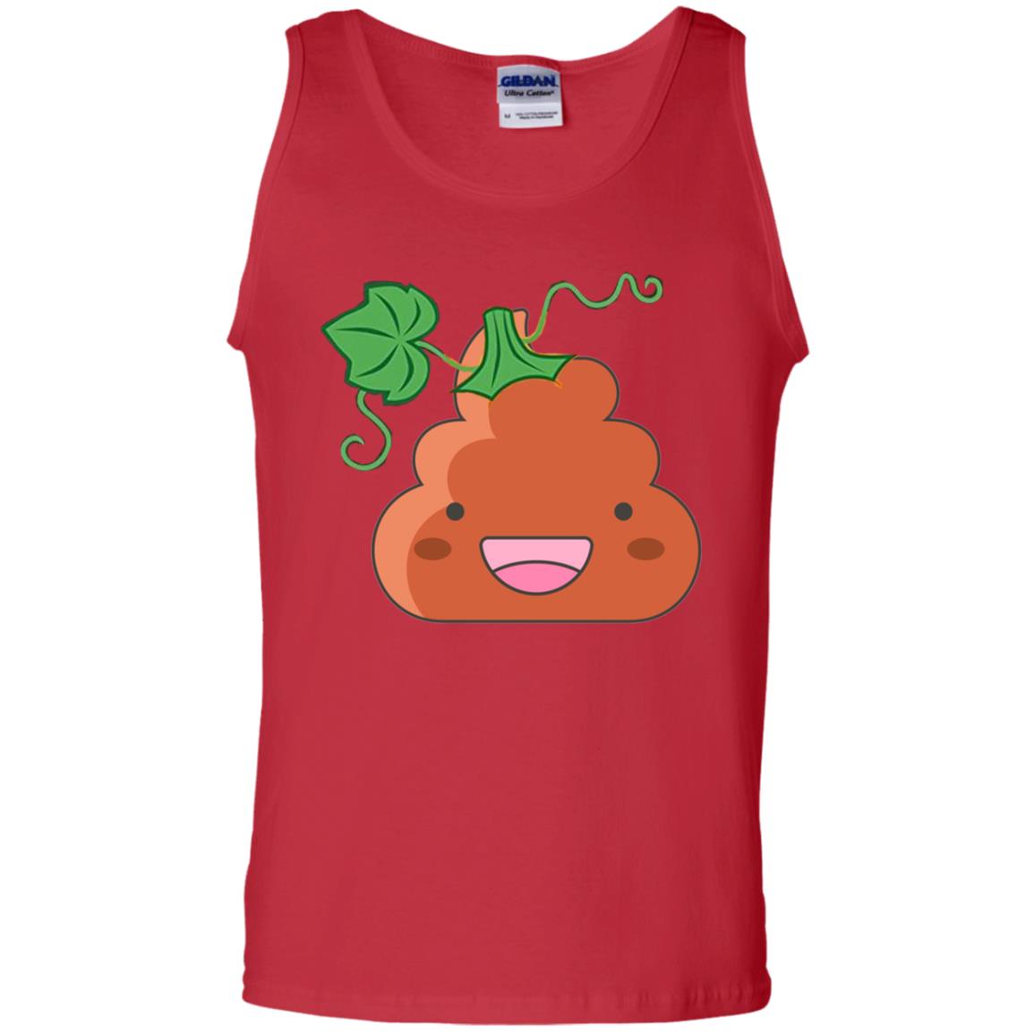 Poop Emoji Pumpkin Funny Halloween T-shirt Red