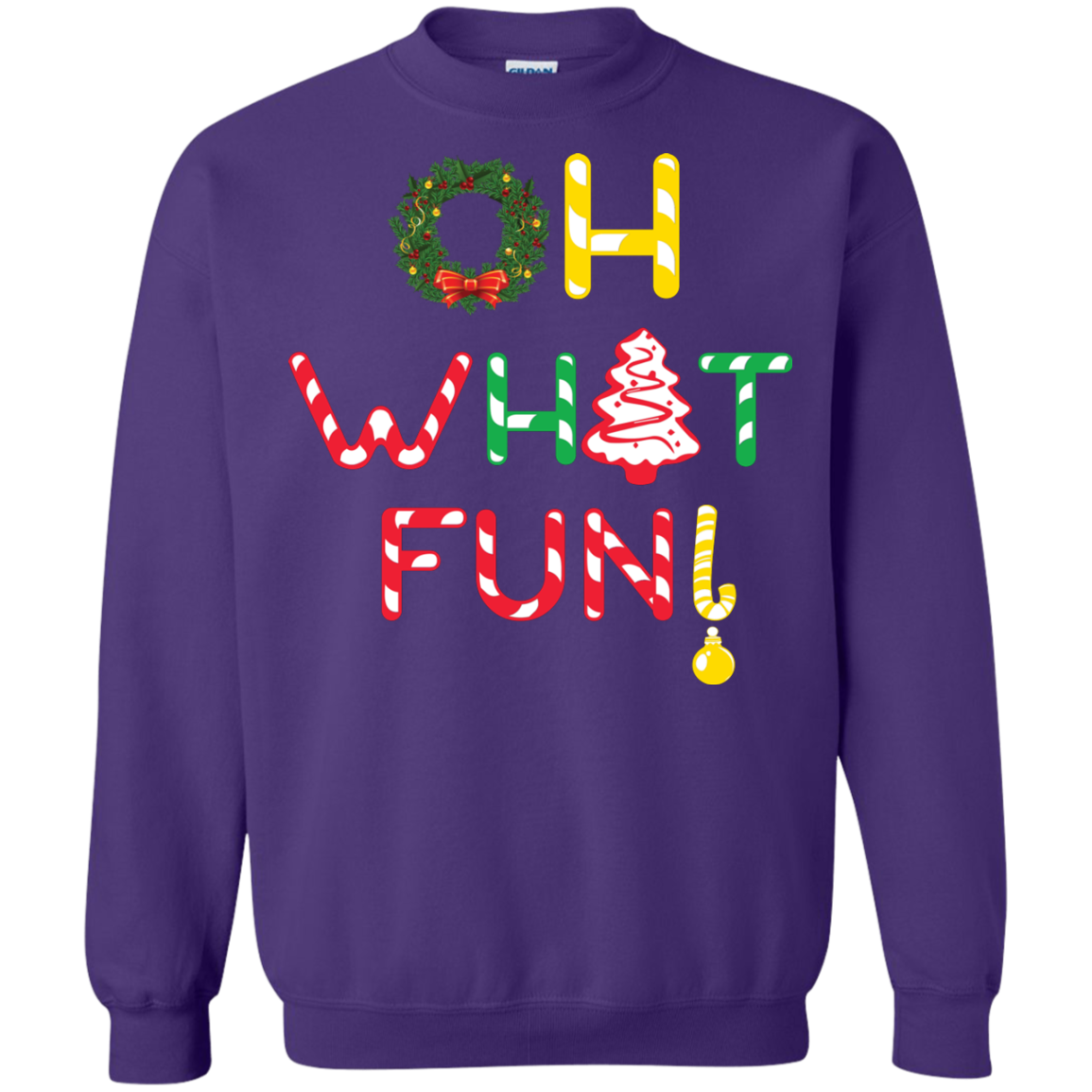 Christmas T-shirt Oh What Fun Purple