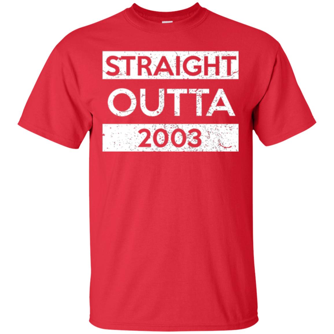 Brithday T-shirt Straight Outta 2003 Red