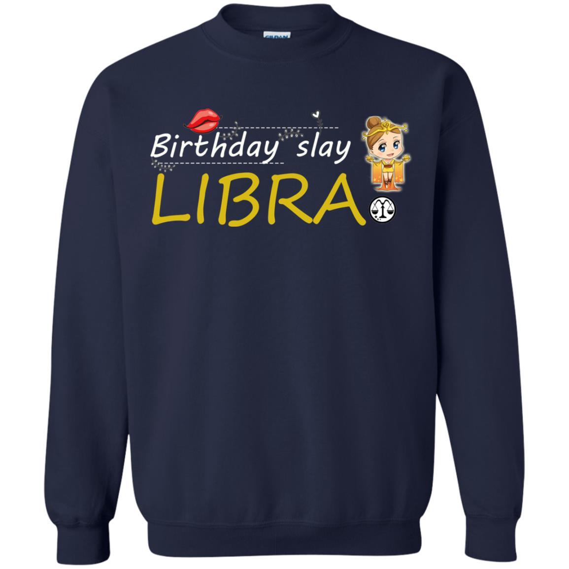 Cute Libra Girl Birthday Lip Slay T-shirt Navy