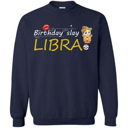 Cute Libra Girl Birthday Lip Slay T-shirt Navy