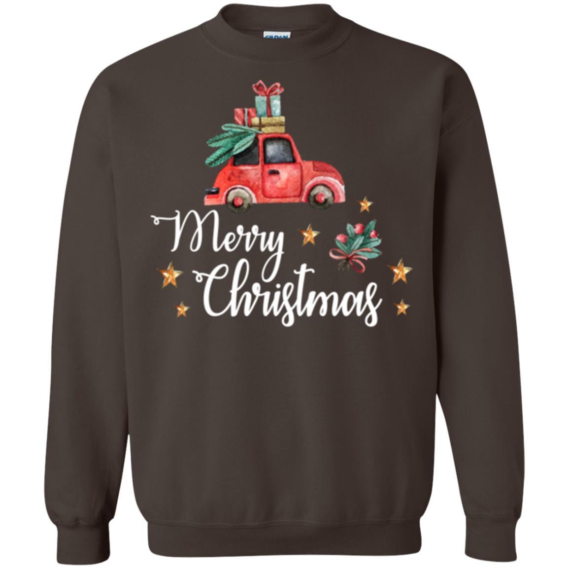 Car Lover T-shirt Merry Christmas T-shirt Dark Chocolate