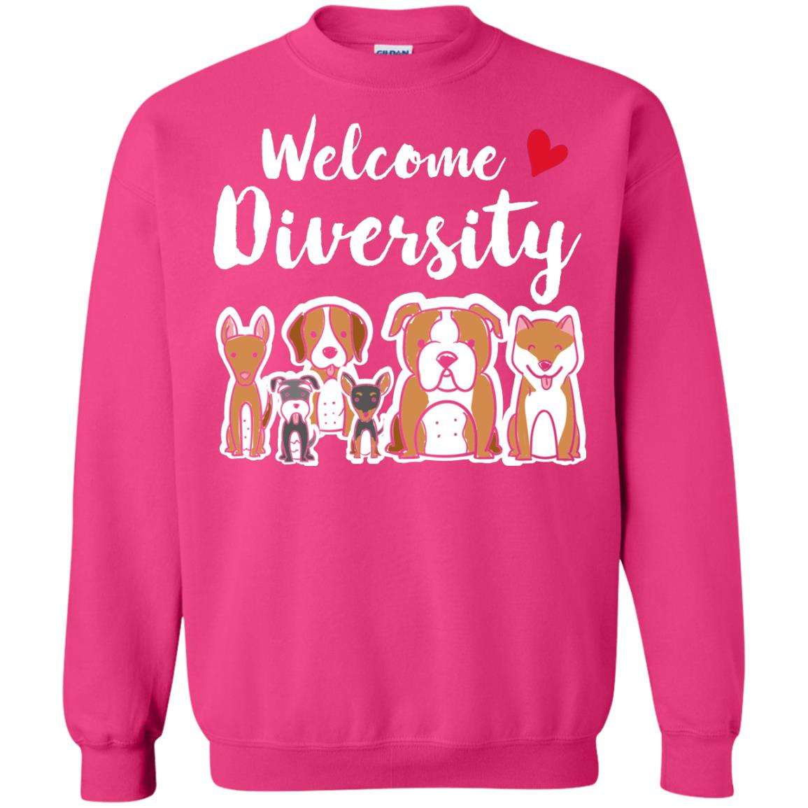 Dog Lover T-shirt Welcome Diversity Heliconia