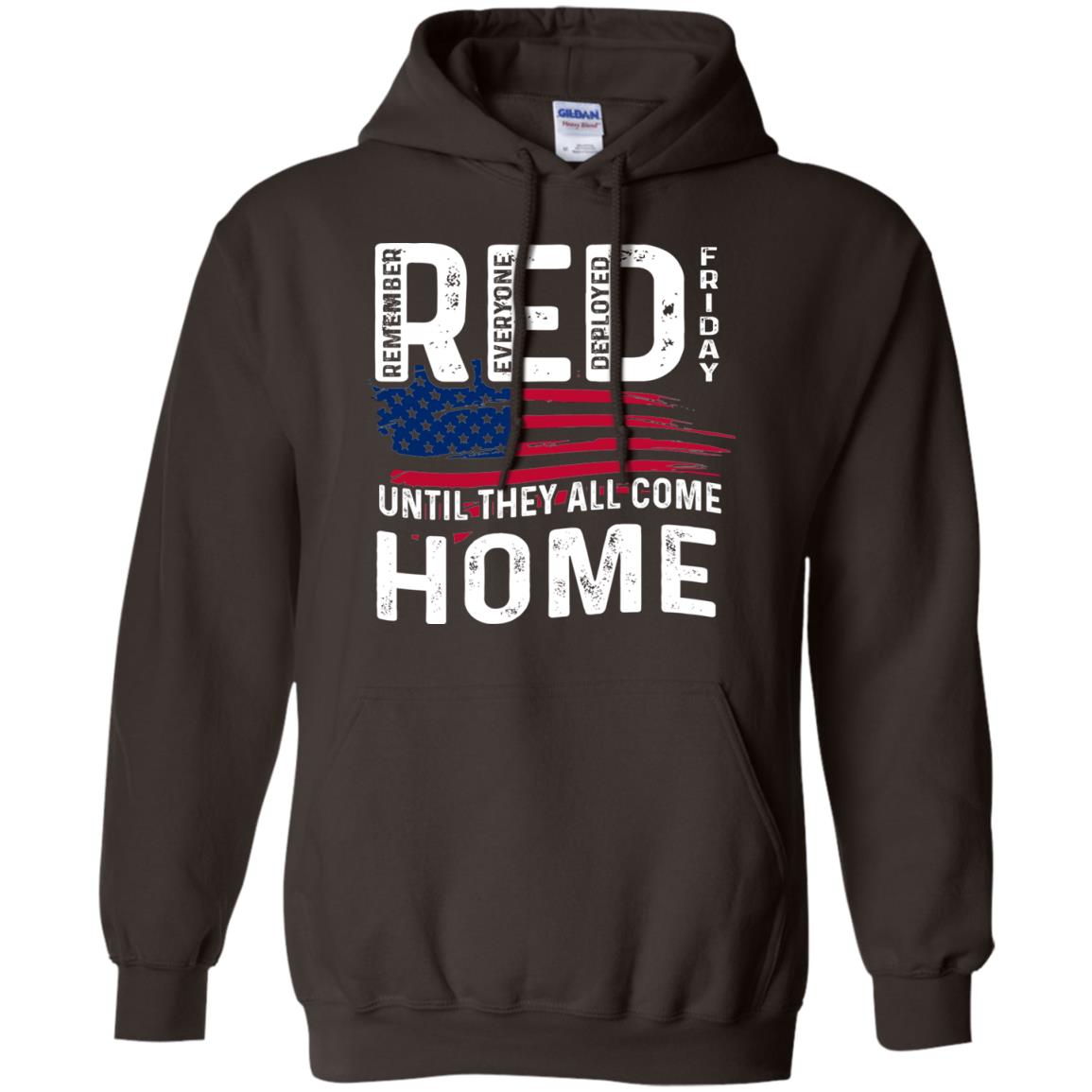 Nation Wear Red Day T-shirt Red Friday Until They All Come Home Dark Chocolate