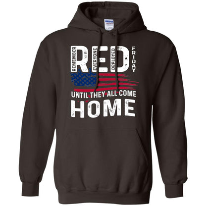 Nation Wear Red Day T-shirt Red Friday Until They All Come Home Dark Chocolate