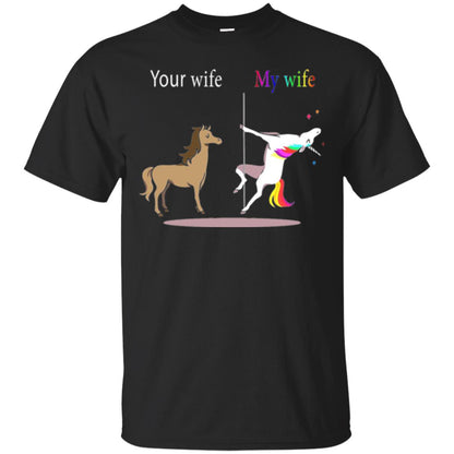Unicorn T-shirt Your Wife My Wife Black