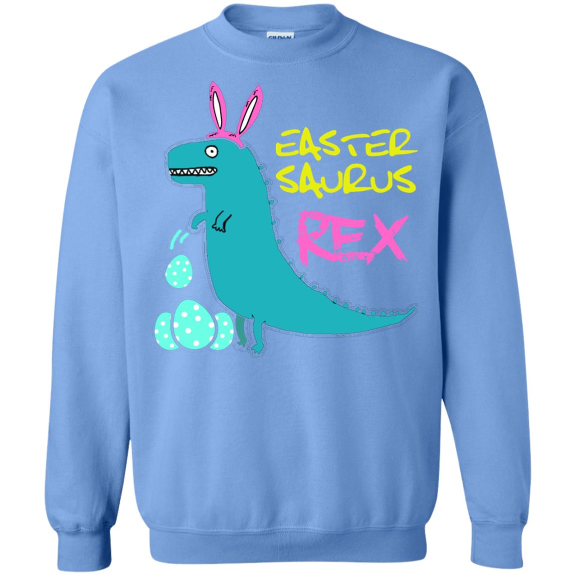 Easter Saurus Trex Bunny Dinosaur T-shirt Carolina Blue