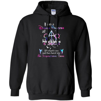 I Am A Disney Pricess At Hogwarts Harry Potter Shirt= G185 Gildan Pullover Hoodie 8 oz. Black
