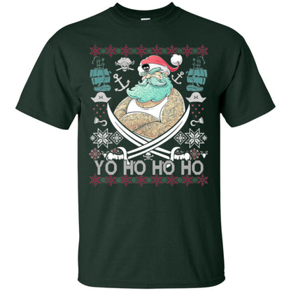 Christmas T-shirt Santa Pirate Forest Green