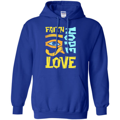 Faith Hope Love Christian T-shirt Royal