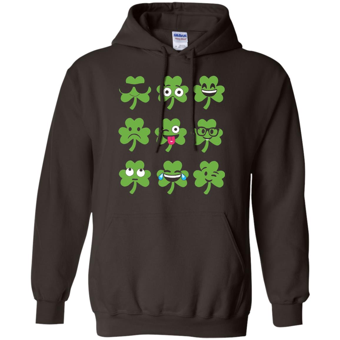 Emoji Shamrock St. Patrick_s Day T-shirt Dark Chocolate