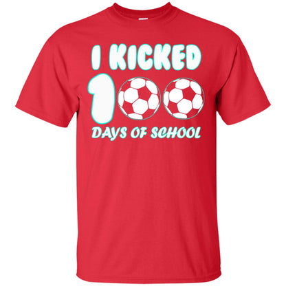 Soccer Lover T-shirt I Kicked 100 Days Of School Red