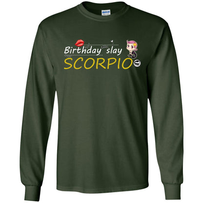Cute Scorpio Girl Birthday Lip Slay T-shirt Forest Green